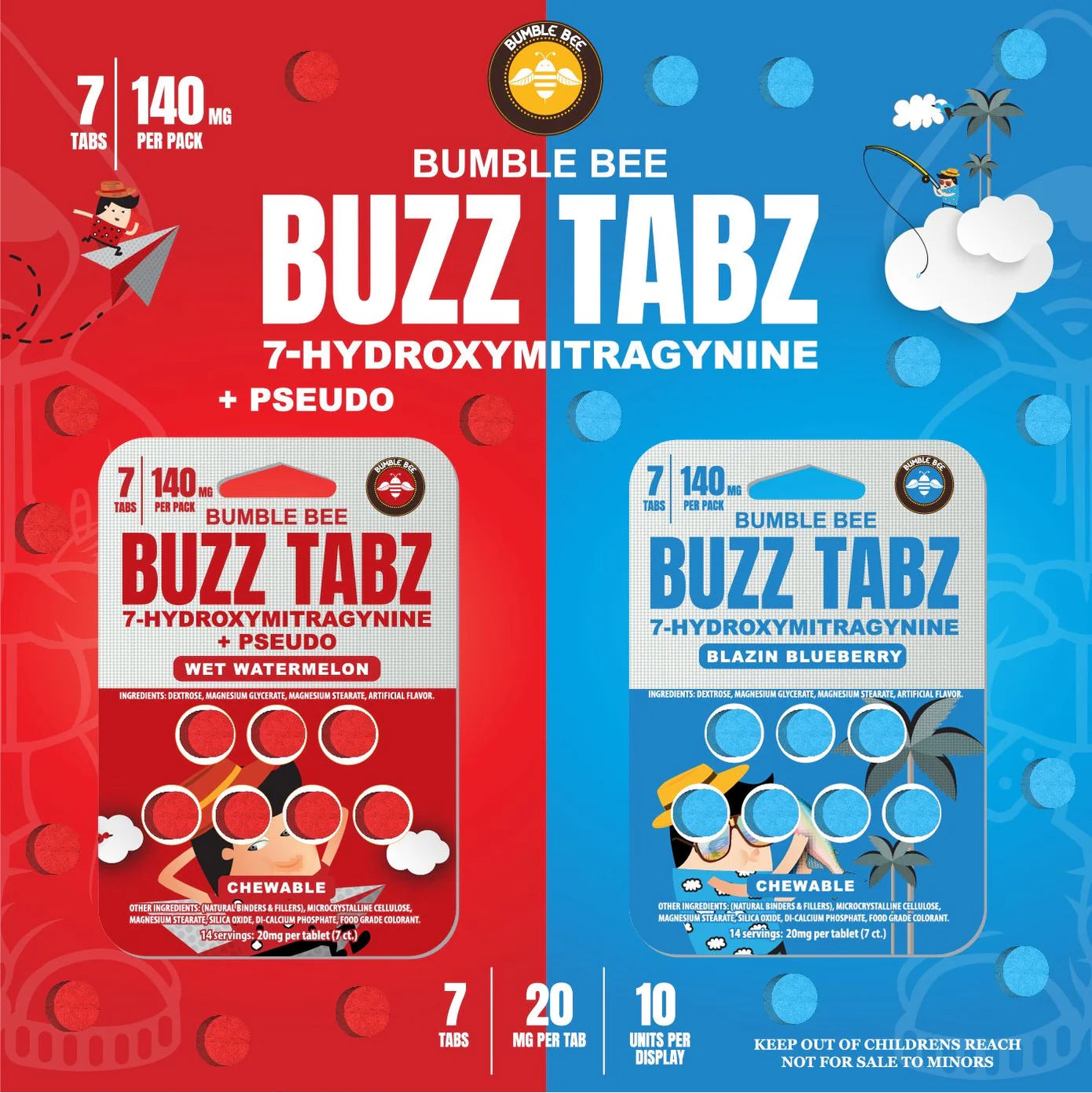 Bumble Bee Buzz Tabz 20mg Tablets (Box of 10)