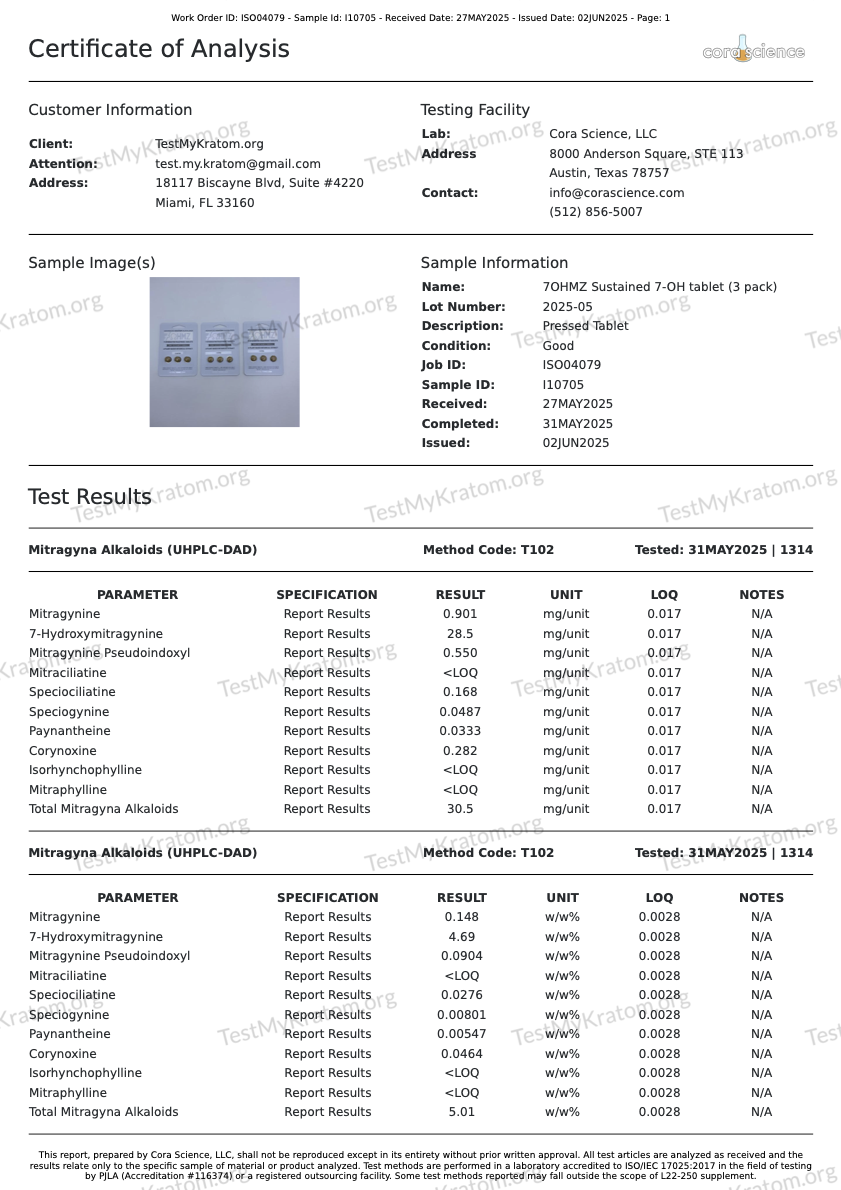 7OHMZ Sustained Formula 28mg Tablets