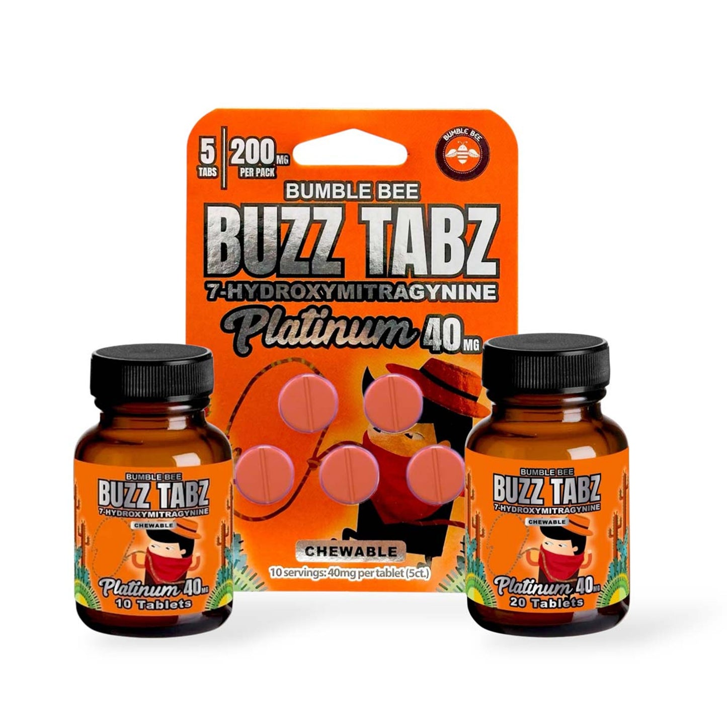 Bumble Bee Buzz Tabz 40mg Platinum Tablets (Box of 6)